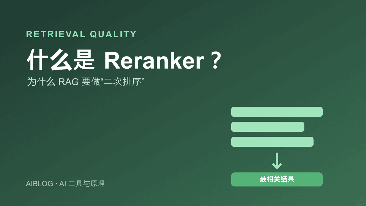 什么是 Reranker？为什么 RAG 要“二次排序”